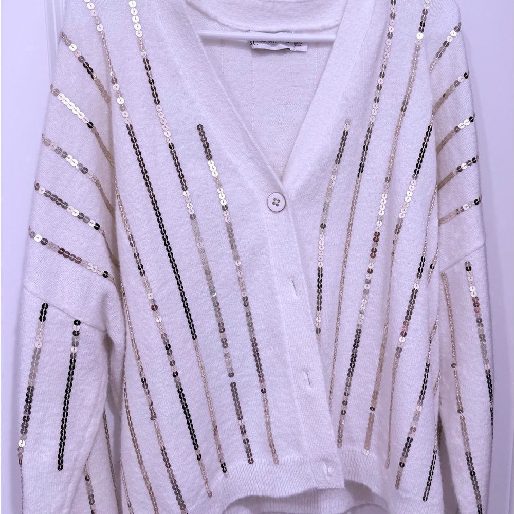 New York & Company Sequin Stripe Cardigan ✨🤍